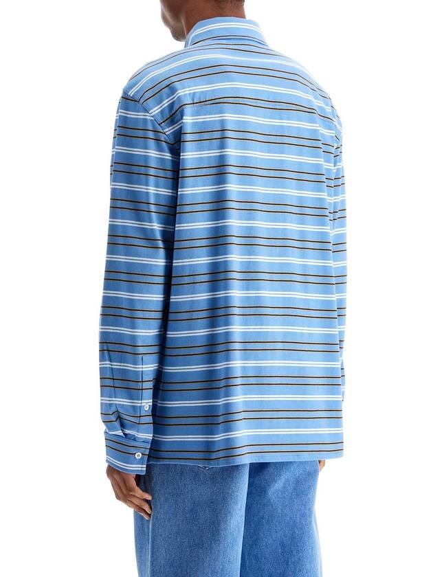 light blue cotton turtleneck polo with horizontal stripes - MARNI - BALAAN 3