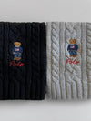 Embroidered Bear Cable Knit Wool Muffle Grey - POLO RALPH LAUREN - BALAAN 3