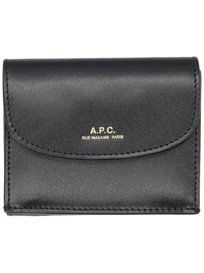 Logo Coin Leather Folder Half Wallet Black - A.P.C. - BALAAN 2