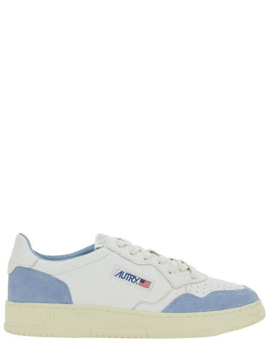 'Medalist Low' White Low Top Sneakers With Side Logo Detail In Leather And Suede Man - AUTRY - BALAAN 1