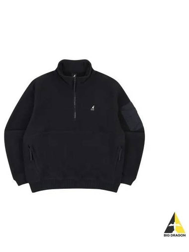 Microfleece Half Zip Pullover 1764 Black - KANGOL - BALAAN 1