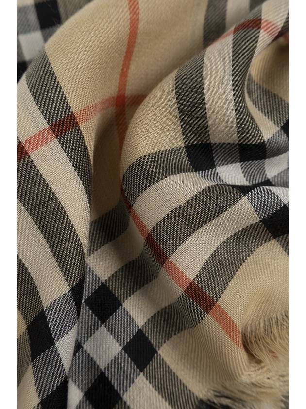 Check Cashmere Silk Scarf Sand - BURBERRY - BALAAN 4