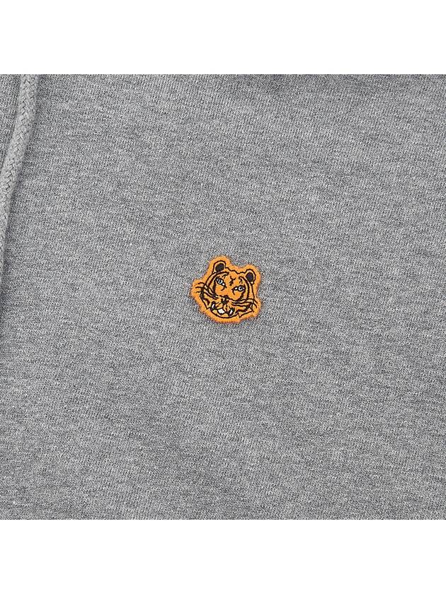 Women's Tiger Logo Cotton Hoodie Dove Grey - KENZO - BALAAN.