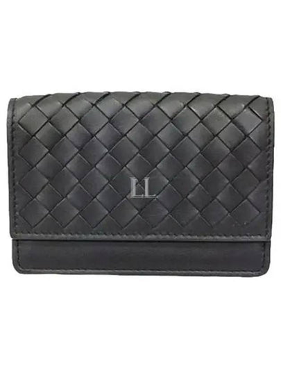 Intrecciato Flap Card Wallet Black - BOTTEGA VENETA - BALAAN 2