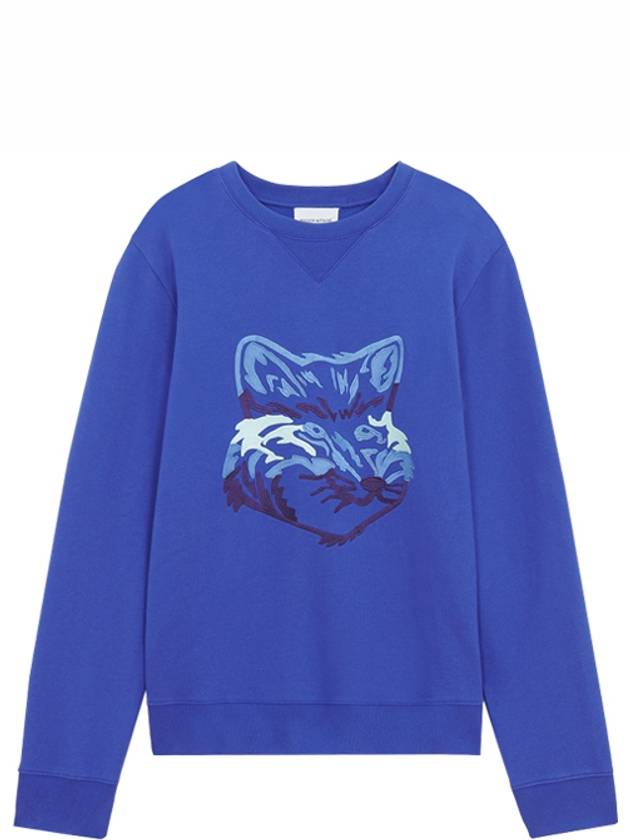 Big Fox Embroidery Regular Cotton Sweatshirt Royal Blue - MAISON KITSUNE - BALAAN 2