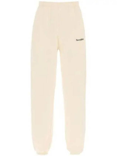 Training Logo Cotton Jogger Track Pants Beige - SPORTY & RICH - BALAAN 2