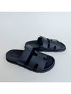 Hermes Chypre H Logo Calfskin Sandals Black - HERMES - BALAAN 6