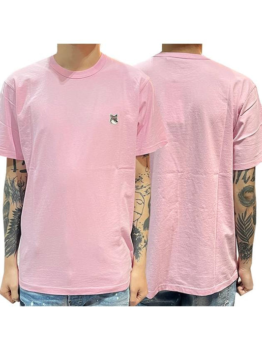 Grey Fox Head Patch Classic Short Sleeve T-Shirt Dusty Rose - MAISON KITSUNE - BALAAN 2