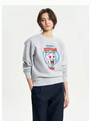 Women s Valentine Comfort Sweatshirt Light Gray Melange Domestic Product GM0024012605036 - MAISON KITSUNE - BALAAN 1