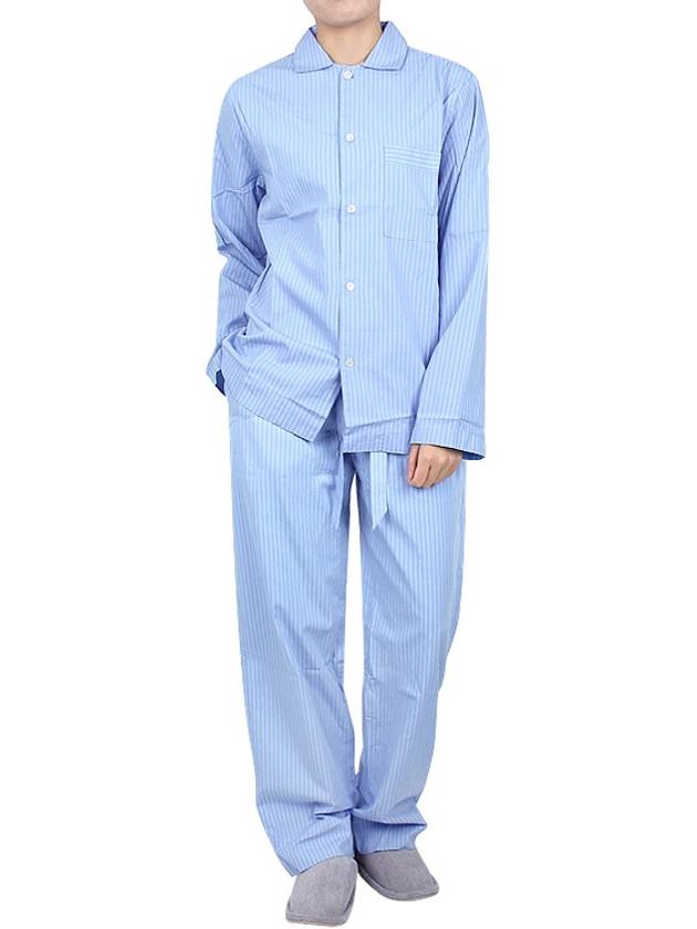 Poplin Striped Pajamas Long Sleeve Shirt SWT PS - TEKLA - BALAAN 9