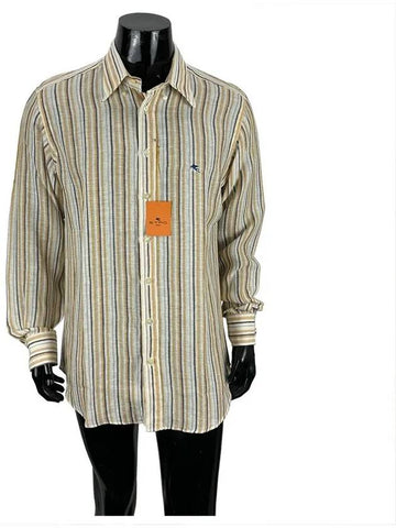Logo Striped Long Sleeve Shirt - ETRO - BALAAN 1