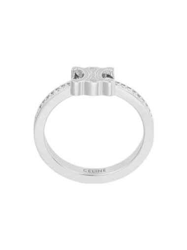 Triomphe Sparkle Strass Ring Silver - CELINE - BALAAN 1