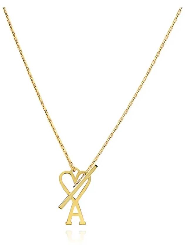 Heart Logo Chain Metal Necklace Gold - AMI - BALAAN 4