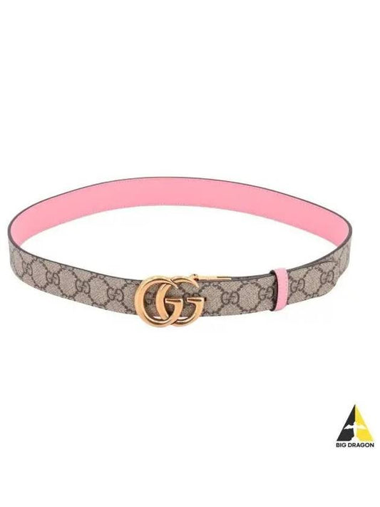 GG Marmont Supreme Canvas Leather Reversible Belt Beige Ping - GUCCI - BALAAN 2