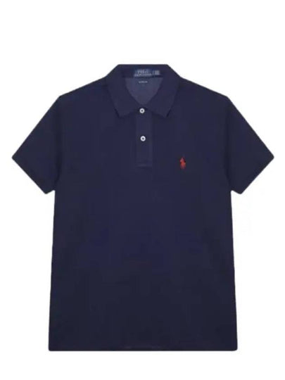 Embroidered Pony Logo Stretch Cotton Short Sleeve Polo Shirt Navy - POLO RALPH LAUREN - BALAAN 2