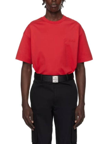 Crew neck cotton short sleeve t shirt red - GIVENCHY - BALAAN 1