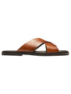 Jair Cross Strap Slider Sandals Brown - BALLY - BALAAN 1