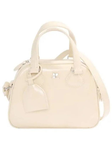 Courr ges Studded Ice Leather Mini Bowling Bag - COURREGES - BALAAN 1