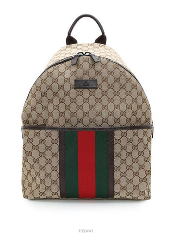 Three Stripes Backpack 190278 Unisex Brown Rucksack - GUCCI - BALAAN 1