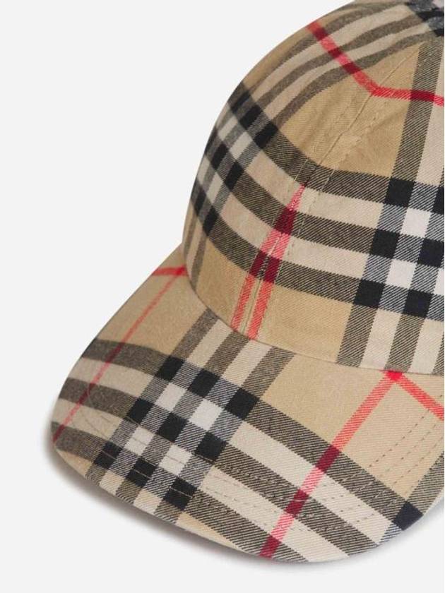 Check Cotton Ball Cap Beige - BURBERRY - BALAAN 5