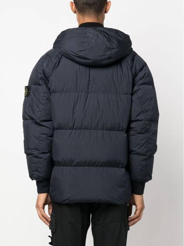 Garment Dyed Crinkle Reps Recycled Nylon Hoodie Padding Navy - STONE ISLAND - BALAAN 5