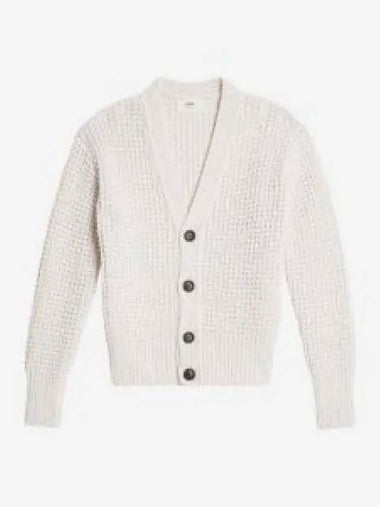 Women s Waffle Knit Cardigan Natural White UKC061 KN0009 168 1131871 - AMI - BALAAN 1