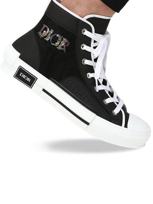 Logo B23 Canvas High Top Sneakers White Black - DIOR - BALAAN 2