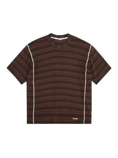 Overlook Elastic Short Sleeve T Shirt Black Brown Tee - SUNNEI - BALAAN 1