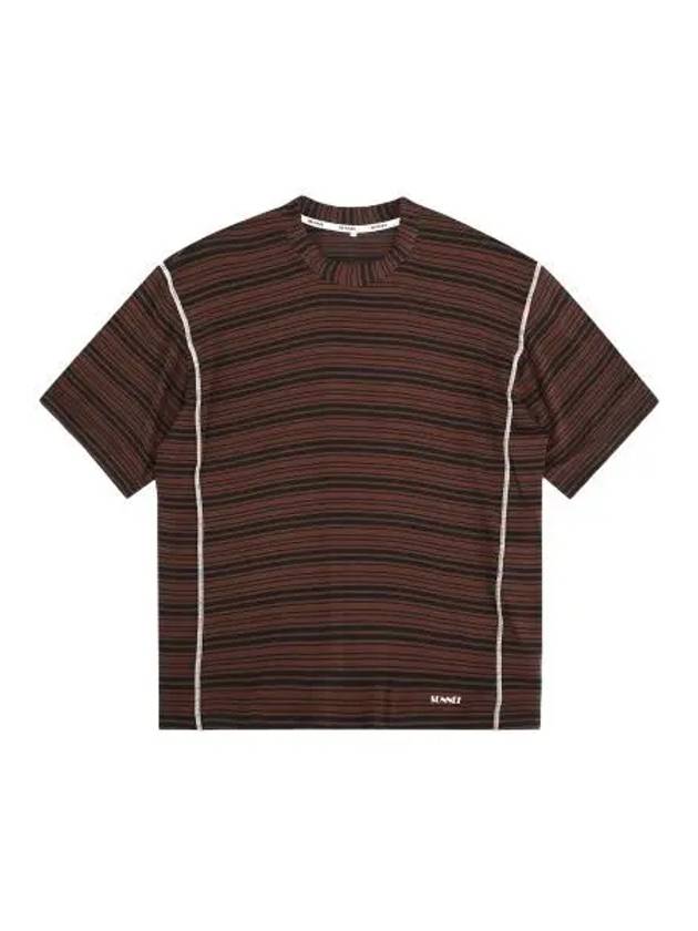 Overlook Elastic Short Sleeve T Shirt Black Brown Tee - SUNNEI - BALAAN 1