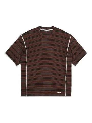 Overlook Elastic Short Sleeve T Shirt Black Brown Tee - SUNNEI - BALAAN 1