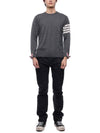 4 Bar Armband Classic Merino Wool Knit Top Medium Grey - THOM BROWNE - BALAAN 4