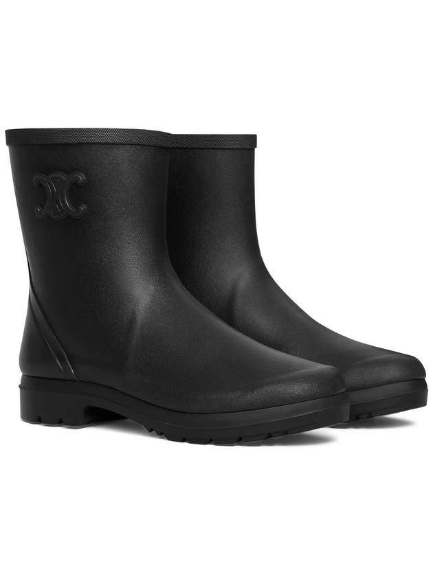 Logo Patch Natural Rubber Mid Rain Boots Black - CELINE - BALAAN 3