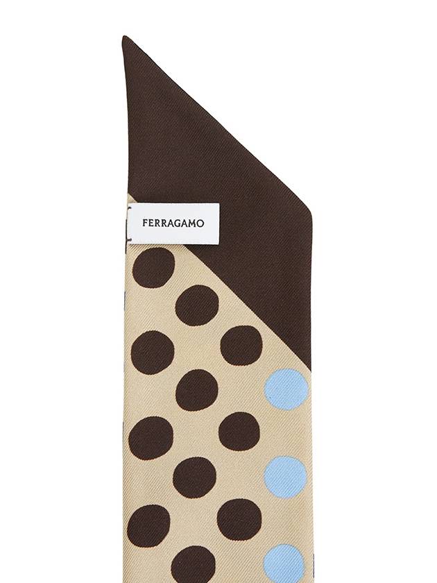 Gancini Print Mini Silk Scarf Beige - SALVATORE FERRAGAMO - BALAAN 7