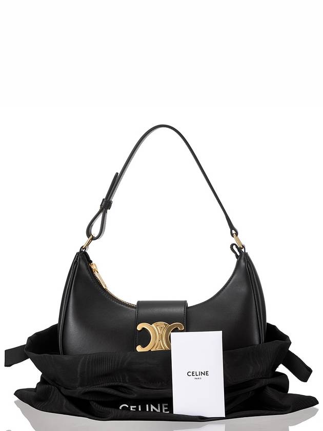 Ava Triomphe Smooth Calfskin Shoulder Bag Black - CELINE - BALAAN 7