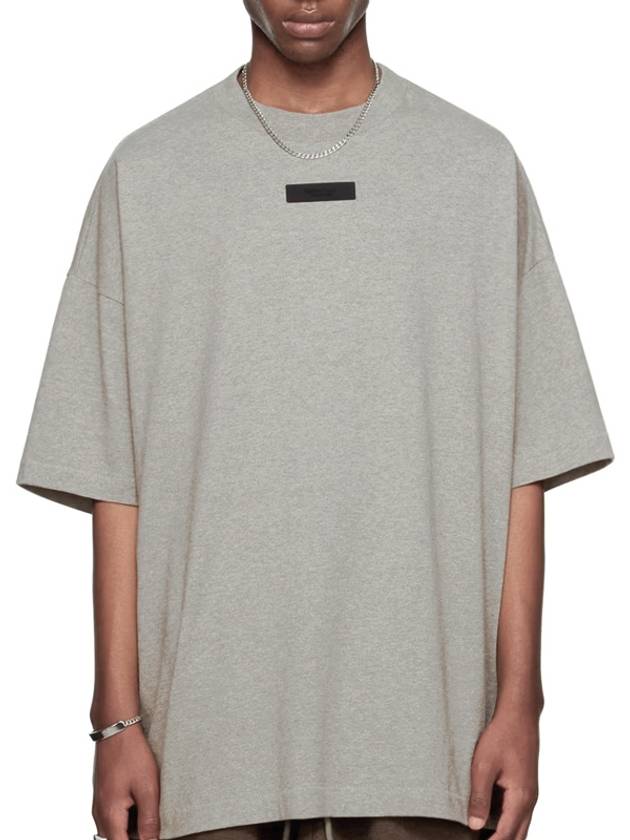 Fear of God Essential Patch Logo T Shirt Dark Oatmeal - FEAR OF GOD ESSENTIALS - BALAAN 6