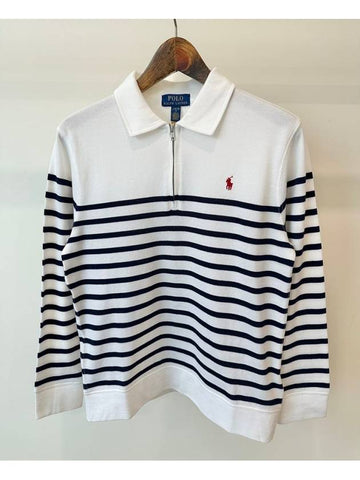 Kids Zipper Sprite Long Sleeve Top 323942104001 White Girls L 14 16Y - POLO RALPH LAUREN - BALAAN 1