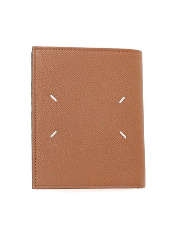 Signature Stitch Zipper Leather Half Wallet Brown - MAISON MARGIELA - BALAAN 1