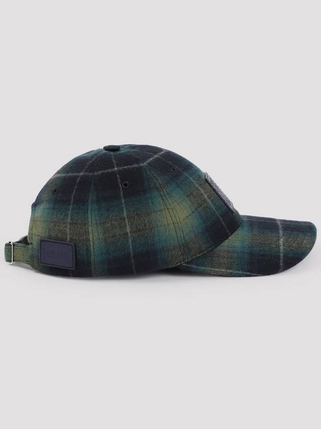 Patch Tartan Wool Ball Cap Black Green - LOEWE - BALAAN 3