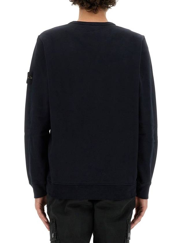 Wappen Patch Crew Neck Cotton Sweatshirt Navy - STONE ISLAND - BALAAN 5