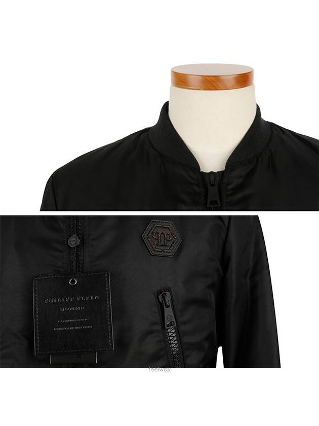 ISTITUTIONAL Nylon Bomber Jacket Black - PHILIPP PLEIN - BALAAN 6