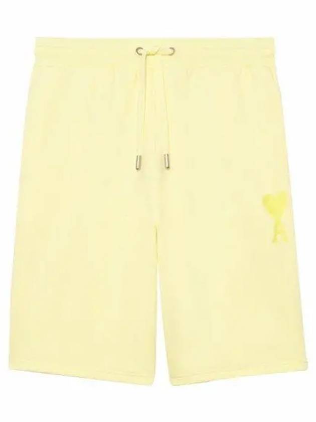 Heart Logo Tone On Tone Track Shorts Yellow - AMI - BALAAN 2