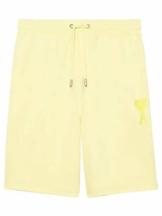 Heart Logo Tone On Tone Track Shorts Yellow - AMI - BALAAN 2