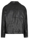 Off Centre Zip Leather Biker Jacket Black - ACNE STUDIOS - BALAAN 3