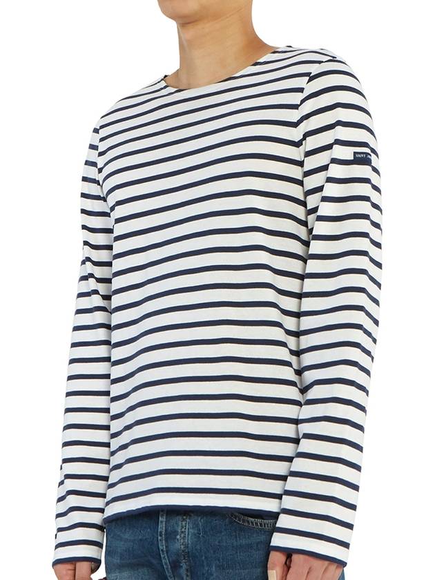 Minquiers Modern Stripe Long Sleeve T-Shirt Neige Marine - SAINT JAMES - BALAAN 4