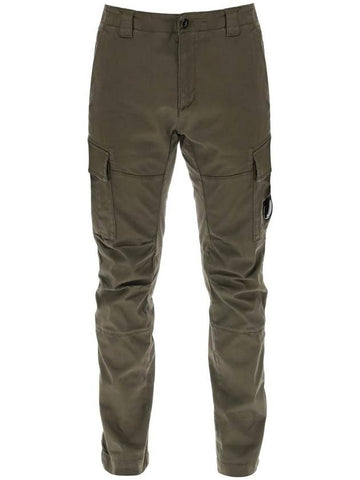 Stretch Sateen Ergonomic Lens Cargo Straight Pants Green - CP COMPANY - BALAAN 1