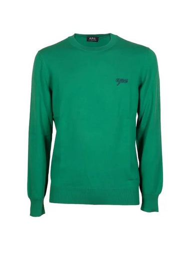 OTIS logo crew neck knit top green - A.P.C. - BALAAN 1