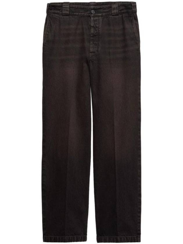 Men's Relaxed Fit Jeans Brown - PRADA - BALAAN 1