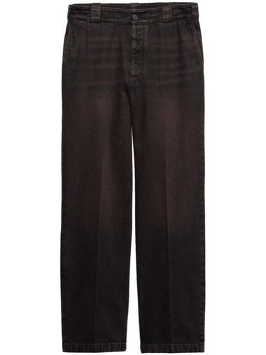 Men's Relaxed Fit Jeans Brown - PRADA - BALAAN 1