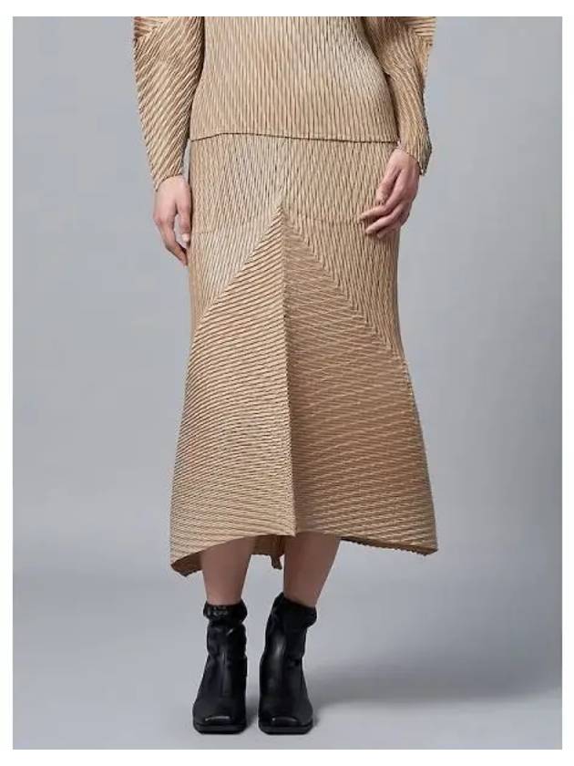 Wrapped Suede Like Pleated Skirt Silver Gra Beige Domestic Product GM0024090241551 - ISSEY MIYAKE - BALAAN 1