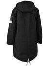 Wappen Layered Long Hooded Jacket Black - STONE ISLAND - BALAAN 4